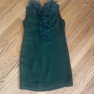 RED Valentino Dark Green Dress with Floral Detail